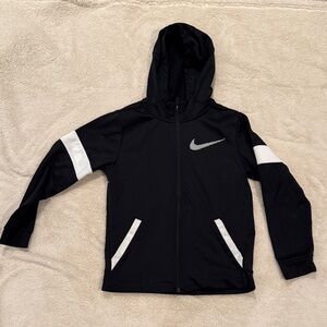 Nike Kids Black and White Hooded Jacket